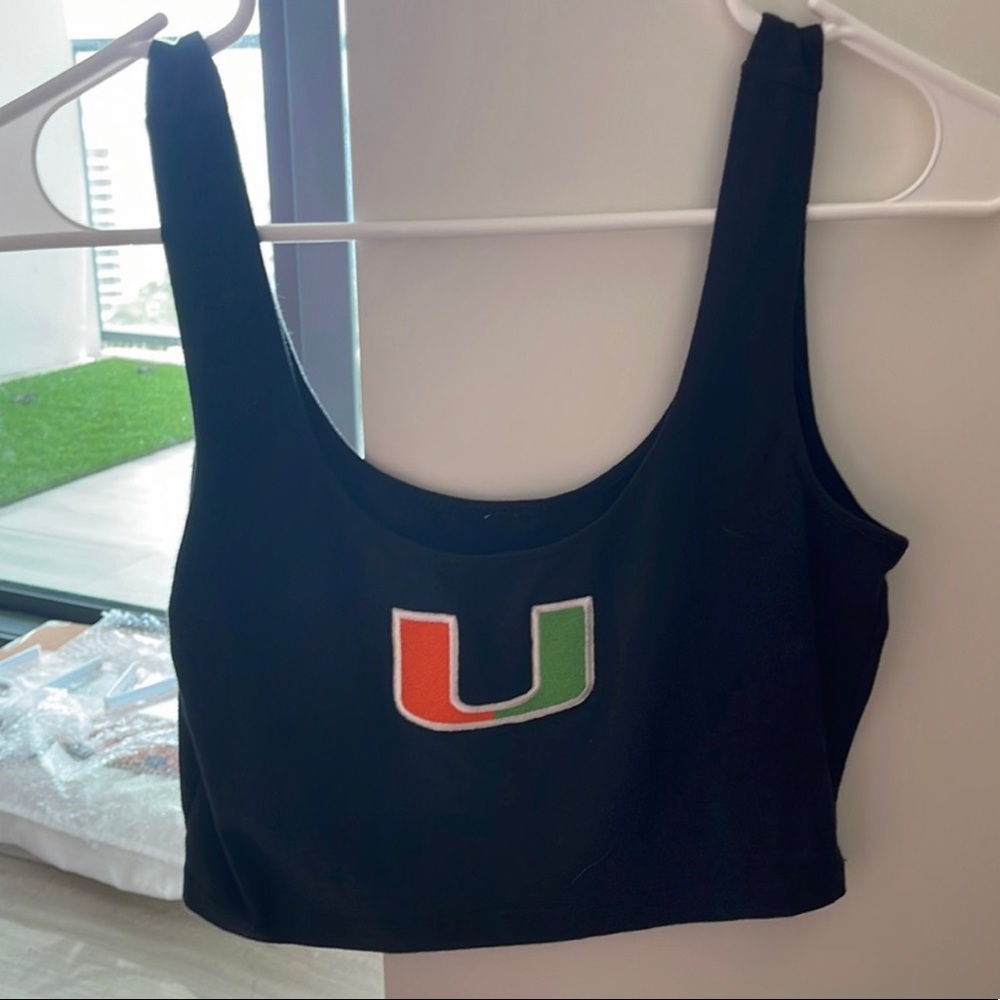 UMiami Gameday Bae Black Crop Top Size S